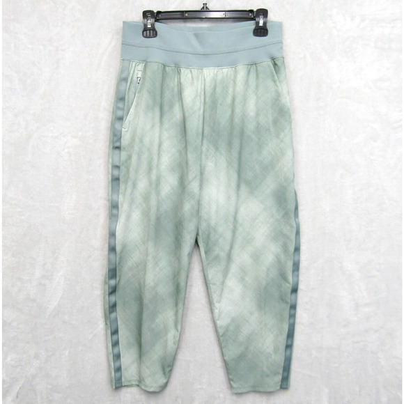 ATHLETA Crop Pants Womens 14 Nolita Slim Tapered Printed Minimalistic Grey Green - Picture 1 of 16